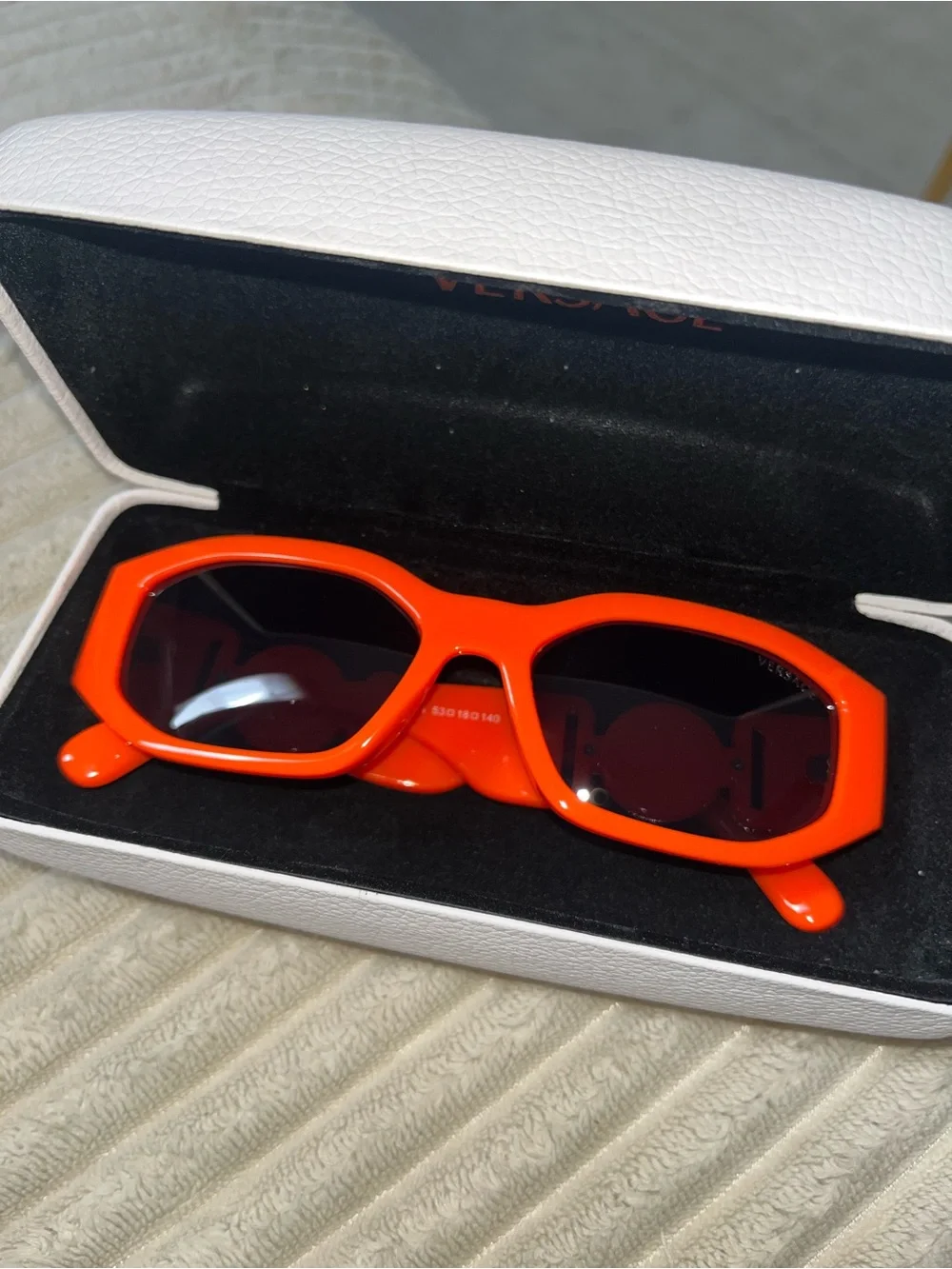 Brand new !! Never worn Versace Orange biggie Sunglasses